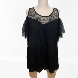 Umgee NWT Medium Black Lace off the shoulder top